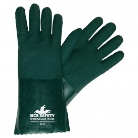 MCR Safety 6414 Double Dipped PVC Coated Gloves - Jersey Lined - Nitrile Reinforced