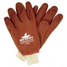 MCR Safety 6450S Premium Double Dipped PVC Coated Gloves - Jersey Lined - Knit Wrist