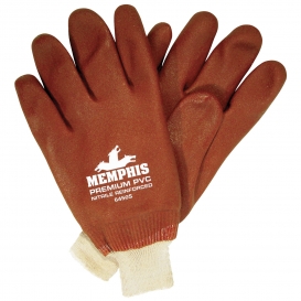 Memphis 6450S Premium Double Dipped PVC Coated Gloves - Jersey Lined - Knit Wrist