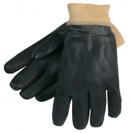 Memphis 6520S Double Dipped PVC Coated Gloves - Sandy Finish - Knit Wrist