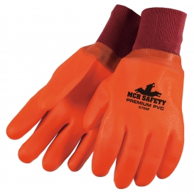 MCR Safety 6700F Premium Foam Lined PVC Gloves - Sandy Finish - Knit Wrist
