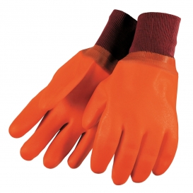 Memphis 6700F Premium Foam Lined PVC Gloves - Sandy Finish - Knit Wrist