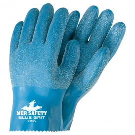 MCR Safety 6850 Blue Grit Latex Coated Gloves - Textured Grip - 10\
