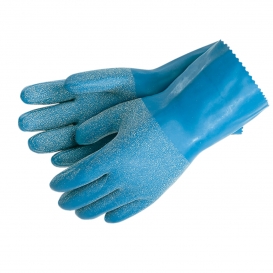 Memphis 6852 Blue Grit Rubber Coated Gloves - Interlock Lined - Textured Grip