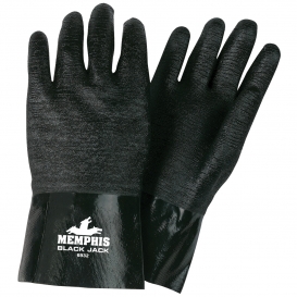 Memphis 6932 Black Jack Multi-Dipped Neoprene Gloves - Rough Finish - 12\\\