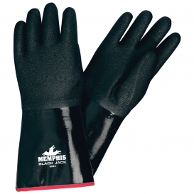 Memphis 6944 Black Jack Multi-Dipped Neoprene Gloves - Etched Rough Finish - Foam Lined