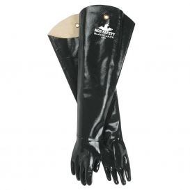 MCR Safety 6950 Black Jack Multi-Dip Neoprene Gloves - Smooth Finish - Interlock Lined - Black - 31\