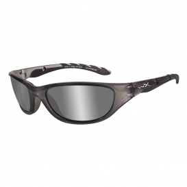Wiley X AirRage Sunglasses - Crystal Metallic Frame - Polarized Silver Flash Lens