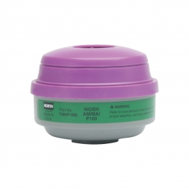 North Safety Ammonia and Methylamine Cartridge with P100 Particulate Filter