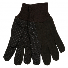 Memphis 7802 Ladies Jersey Gloves - Clute Pattern - Plastic Dotted Palm Side - Brown