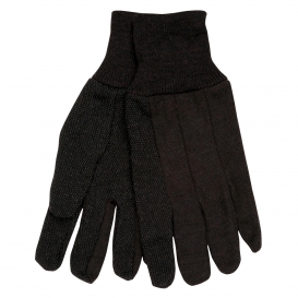 Memphis 7812 Ladies Jersey Gloves - Clute Pattern - Plastic Mini-Dotted Palm Side - Brown