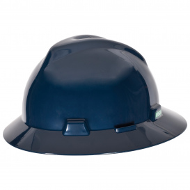 MSA 802975 V-Gard Full Brim Hard Hat - Fas-Trac Suspension - Dark Blue