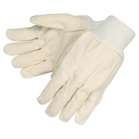 MCR Safety 8200 Cotton Canvas Gloves - Clute Pattern - Knit Wrist - 10 oz. - Natural