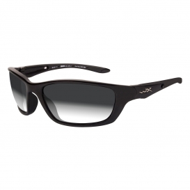 Wiley X Brick Sunglasses - Metallic Black Frame - Light Adjusting Grey Lens
