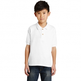 Gildan 8800B Youth DryBlend Jersey Knit Sport Shirt - White