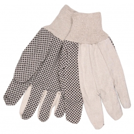 MCR Safety 8802 Ladies Dotted Cotton Canvas Gloves - 8 oz. Regular Weight - Knit Wrist