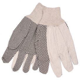 Memphis 8802 Ladies Dotted Cotton Canvas Gloves - 8 oz. Regular Weight - Knit Wrist