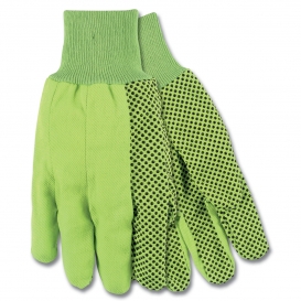 Memphis 8808G Dotted Cotton Canvas Gloves - Knit Wrist - Green