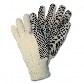 Memphis 8808S PVC Dotted Gloves - 7 oz. Economy Weight Cotton Canvas - Knit Wrist