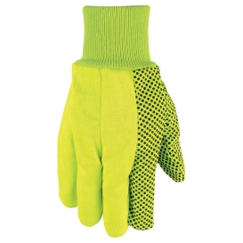 Memphis 8808Y Dotted Cotton Canvas Gloves - Knit Wrist - Yellow