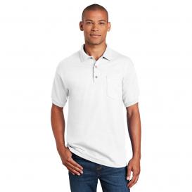 Gildan 8900 DryBlend Jersey Knit Sport Shirt with Pocket - White