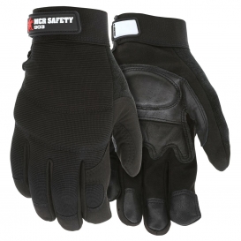 MCR Safety 903 Grain Goatskin Palm Multi-Task Gloves - Foam Padding - Spandex Back