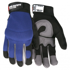 MCR Safety 905 Mechanics Gloves - Synthetic Leather Palm - Adjustable Velcro Wrist Closure