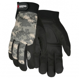 MCR Safety 905WW Multi-Task Gloves - Synthetic Leather Padded Palm - Digital Camo