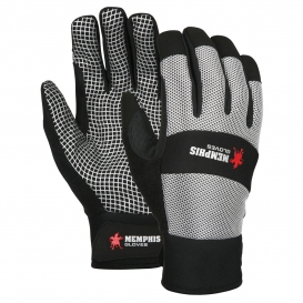 MCR Safety 909 Multi-Task Gloves - Synthetic Leather Palm with Silicone Spider Web Grip