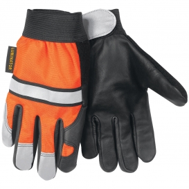 Memphis 921 Grain Cow Leather Palm Multi-Task Gloves - Reflective Stripes on Back and Fingertips