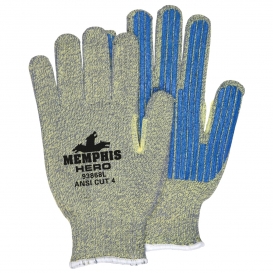 Memphis 93868 Hero Gloves - 7 Gauge Kevlar/Stainless Steel/Nylon Shell - PVC Stripes