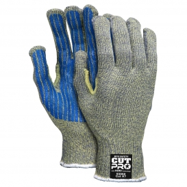 MCR Safety 93868 Hero Gloves - 7 Gauge Kevlar/Stainless Steel/Nylon Shell - PVC Stripes