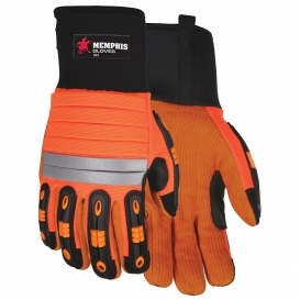 MCR Safety 944 Multi-Task Gloves - TPR Finger Protection - Hi-Viz & Reflective Back