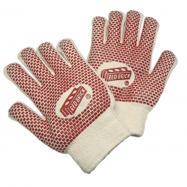 Memphis 9460K Red Brick Gloves - Heavy Loop-in Terry - 2-Sided Nitrile Blocks