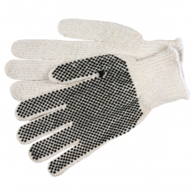 Dot Grip Work Gloves Cotton/Nylon Glove with Blue PVC Grip, One Sided White