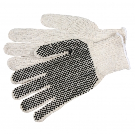 MCR Safety 9657SM Economy Weight Cotton/Polyester Gloves - PVC Dotted Palm (Small)