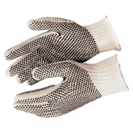 MCR Safety 9660 String Knit Gloves - 7 Gauge Cotton/Polyester - PVC Dots Both Sides