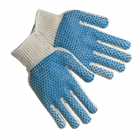 Memphis 9660MB String Knit Gloves - 7 Gauge Cotton/Polyester - Two-Sided PVC Blocks