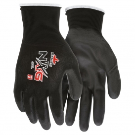 MCR Safety 9669 PU Coated Palm Gloves - 13 Gauge Nylon Shell - Black