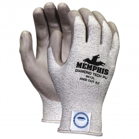 Memphis 9672 PU Coated Gloves - 13 Gauge Dyneema Shell - Gray