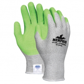 MCR Safety 9672HVG Cut Pro Dyneema Cut Resistant Gloves - 13 Gauge Dyneema Shell - Hi-Viz Green