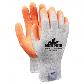Memphis 9672HVO Dyneema Cut Resistant Gloves - 13 Gauge Dyneema Shell - Hi-Viz Orange