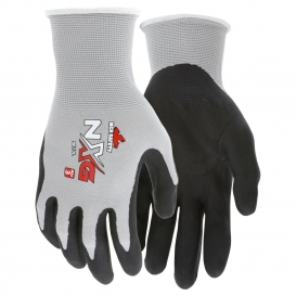 MCR Safety 9673 NXG Foam Nitrile Dipped Gloves - 13 Gauge Nylon Shell - Gray