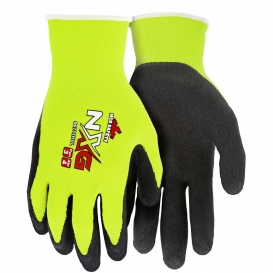 MCR Safety NXG Hi-Vis Insulated Winter Work Gloves Latex Dipped Palm Blue/Yellow