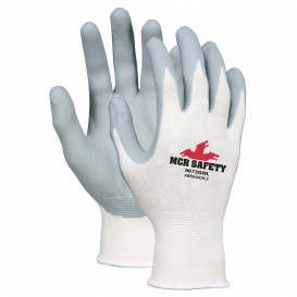 MCR Safety 9673GW Nitrile Coated Palm & Finger Gloves - 13 Gauge Nylon Shell - Knit Wrist