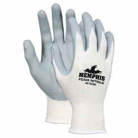 Memphis 9673GW Nitrile Coated Palm & Finger Gloves - 13 Gauge Nylon Shell - Knit Wrist