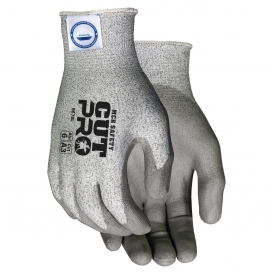 MCR Safety 9676 Cut Pro PU Coated Palm Gloves - 13 Gauge Dyneema Shell - Gray