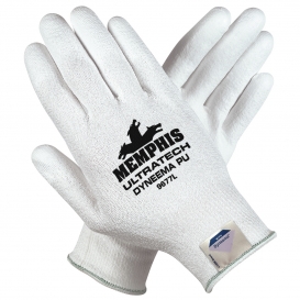 Memphis 9677 UltraTech PU Coated Palm Gloves - 13 Gauge Dyneema Blended Shell - White