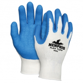Memphis 9680 Flex Tuff Latex Coated Gloves - 10 Gauge Cotton/Polyester - White