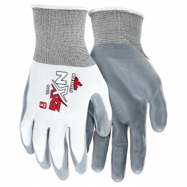 MCR Safety 9683 UltraTech Nitrile Coated Palm String Knit Gloves - 15 Gauge Nylon Shell - White/Gray